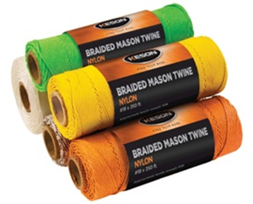 500 Feet Yellow Braided Nylon Mason Twine (12-Pack)