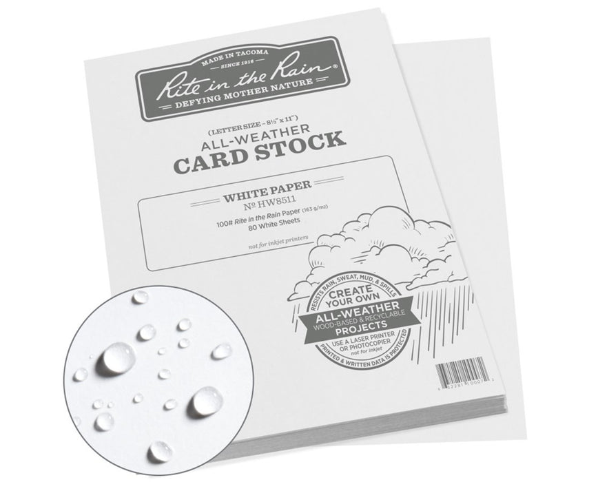 All-Weather Card Stock Paper White