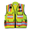 23-750-FL-M Premium Surveyors Vest, Flo-Lime Class 2