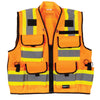 23-750-FO-S Premium Surveyors Vest, Flo-Orange Class 2