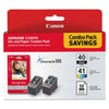 New, Pre-Owned - Canon PG-40 Black and Cl-41 Color Ink Cartridge, 0615B009