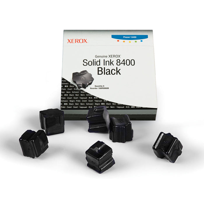 New, Pre-Owned - Xerox Solid Ink 8400 Black (6 sticks) (108R00608)