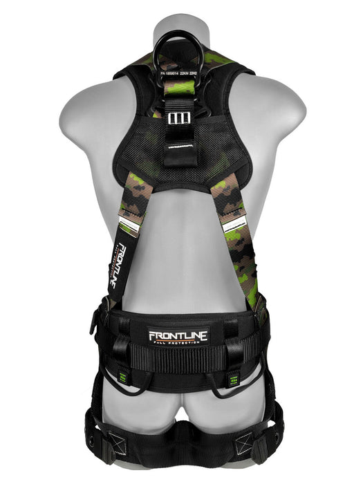 Frontline 110CTB-CF Camouflage Full Body Harness with Aluminum Hardware and Suspension Trauma Straps M/L