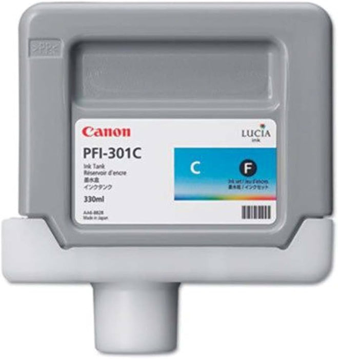 New, Pre-Owned - Canon PFI-301C Standard-Yield Cyan Ink Cartridge, 1487B001AA