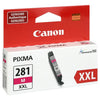 New, Pre-Owned - Canon 281 XXL Extra High Yield Magenta Ink Cartridge, 1981C001