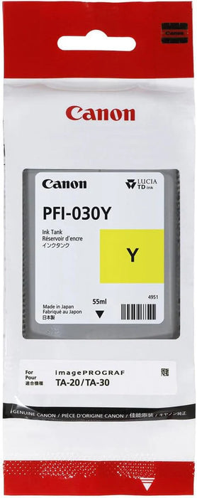 New, Pre-Owned - Canon PFI-030 Standard Yield Yellow Ink Cartridge, 3492C001