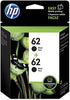 New, Pre-Owned - HP 62 (C2P04AN) Black Ink Cartridge- Twin Pack
