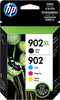 New, Pre-Owned - HP 902XL Black, & 902 Cyan, Magenta, Yellow Ink Cartridges