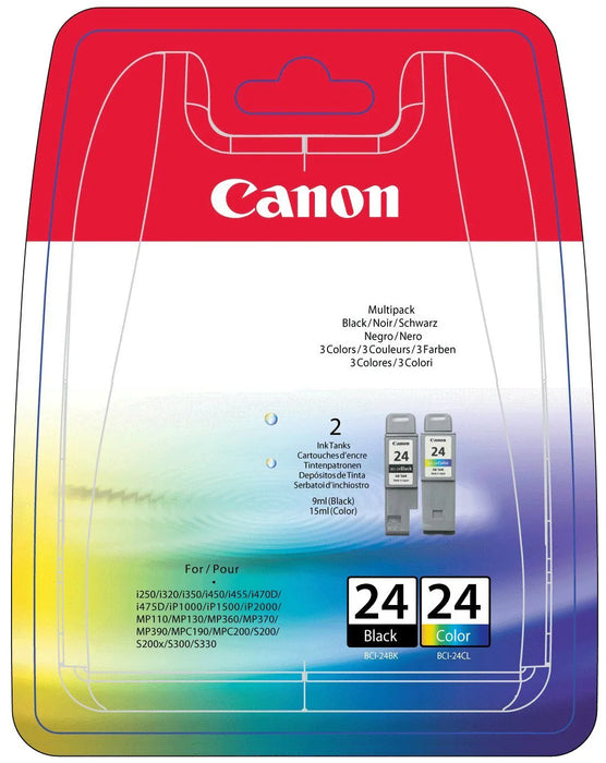 New, Pre-Owned - Canon BCI-24 Black & Color Ink Cartridge, 6881A064