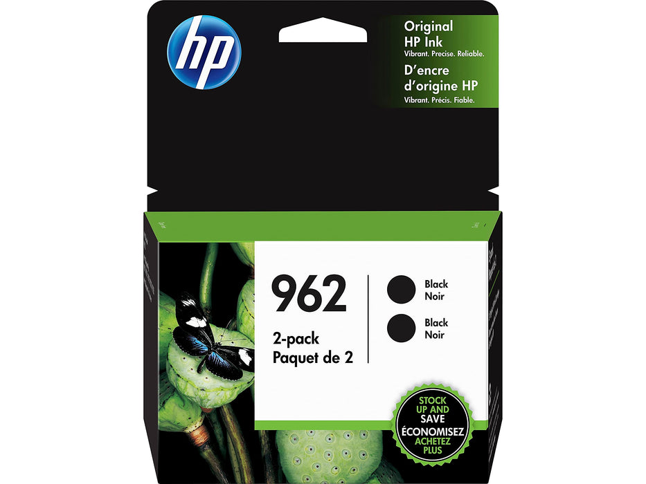 New, Pre-Owned - HP 962 (3JB33AN) Black Ink Cartridge- Twin Pack