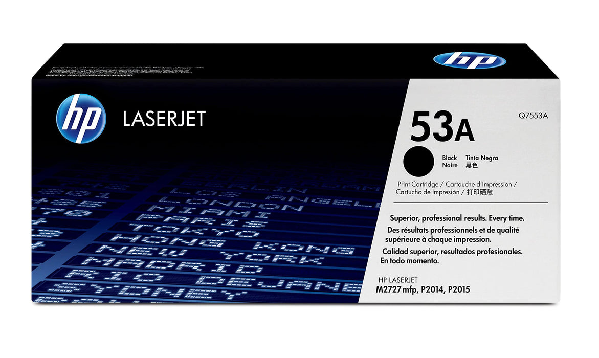 New, Pre-Owned - HP 53A Standard Yield Black LaserJet Toner Cartridge, Q7553A