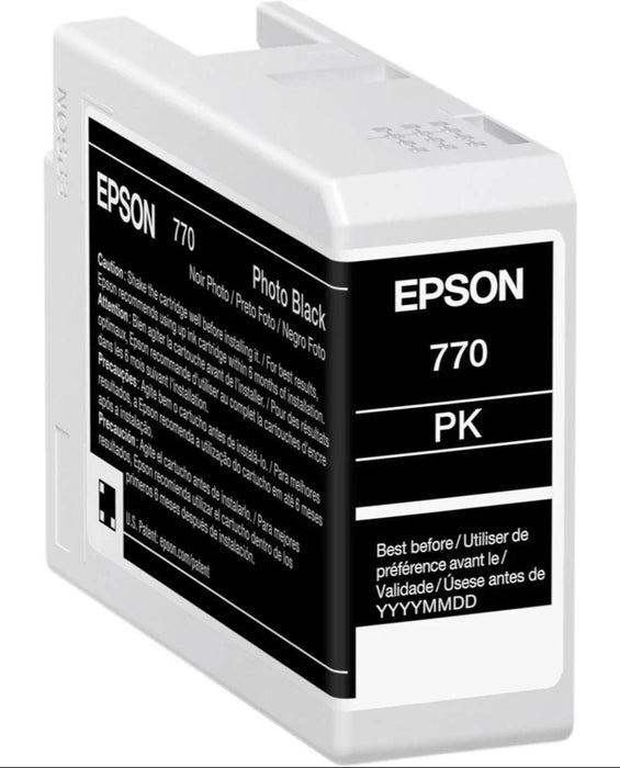 New, Pre-Owned - Epson 770 25ml UltraChrome Photo Black Ink Cartridge, T770120