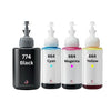US Remanufactured for Epson 774/664 (774Bk/664CMY) High Yield Ink Bottle Made in the USA, 4-Pack