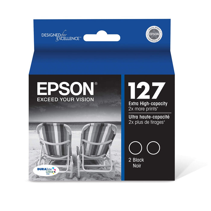 New, Pre-Owned - Epson 127 Black ink cartridge, 2 Pack
