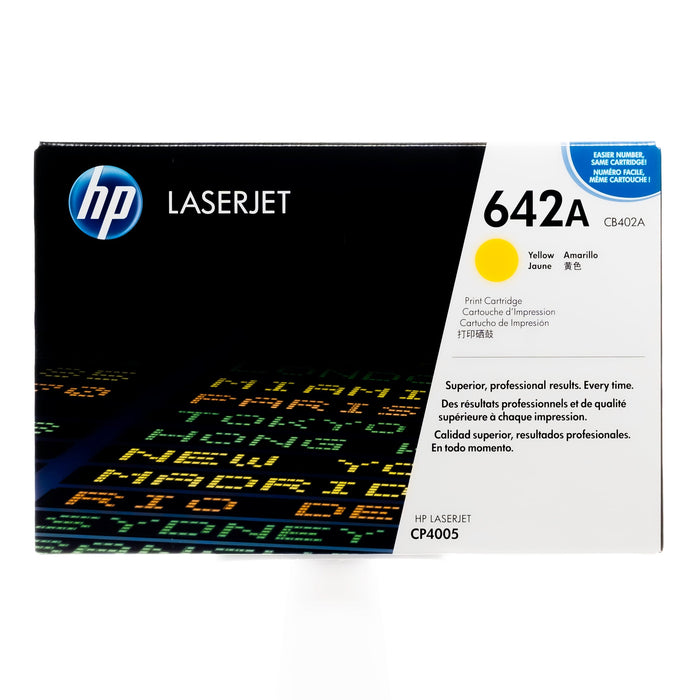 New, Pre-Owned - HP 642A High Yield Yellow LaserJet Toner Cartridge, CB402A