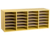 24 Compartments Wooden Literature Organizer Yellow