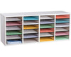 24 Compartments Wooden Literature Organizer White
