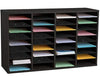 36 Compartments Wooden Literature Organizer Black