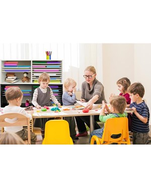 Extra Wide Wood Construction Paper Organizer - Medium Oak