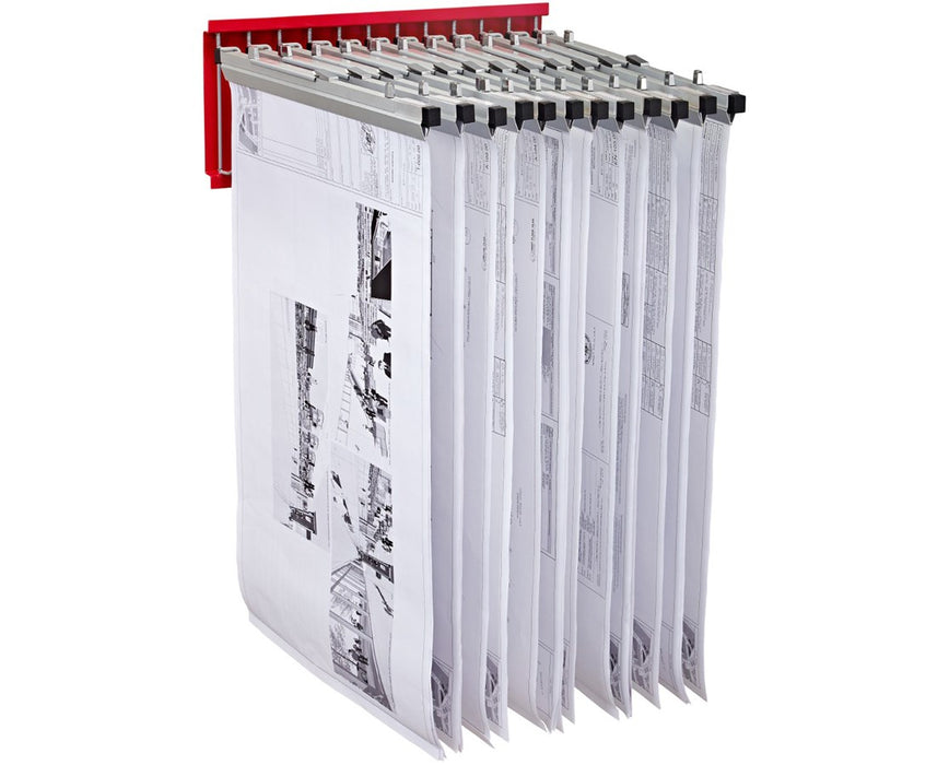 Blueprint Storage Pivot Wall Hanging Rack with Hangers