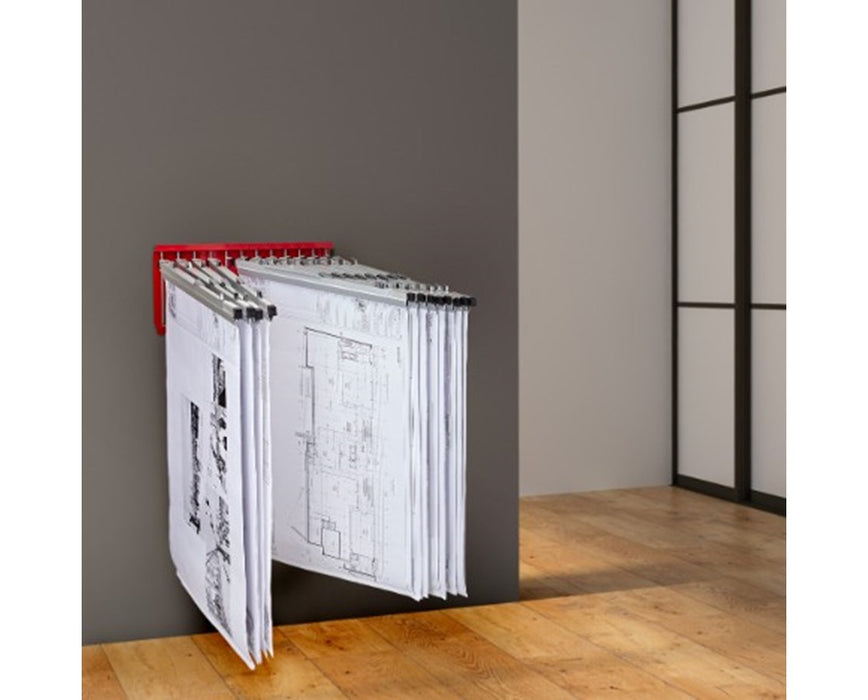 Blueprint Storage Pivot Wall Hanging Rack with Hangers