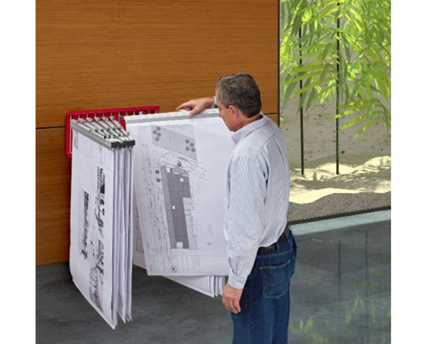 Blueprint Storage Pivot Wall Hanging Rack with Hangers