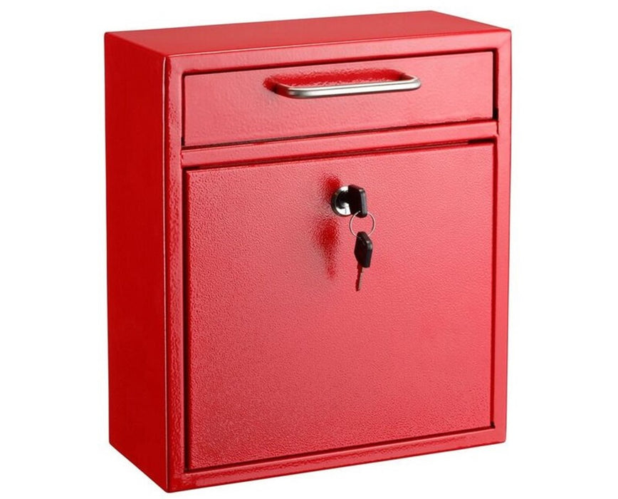 Ultimate Wall Mounted Mail Drop Box - Medium, Red