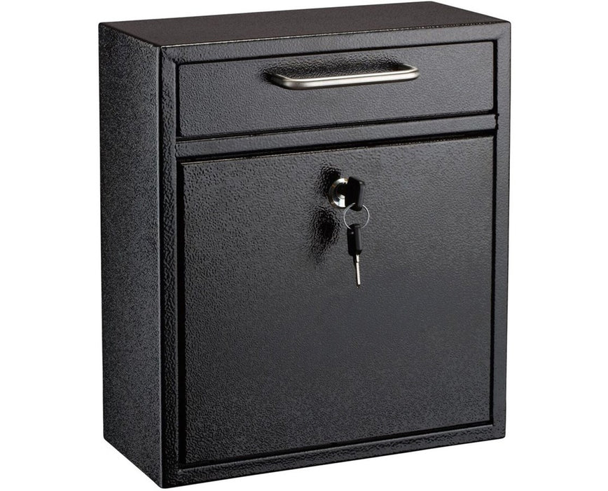 Ultimate Wall Mounted Mail Drop Box - Medium, Black
