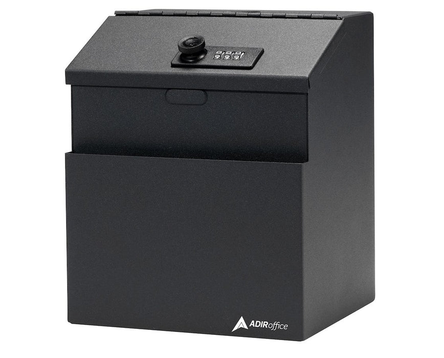 Steel Suggestion Box w/ Combination Lock - Black