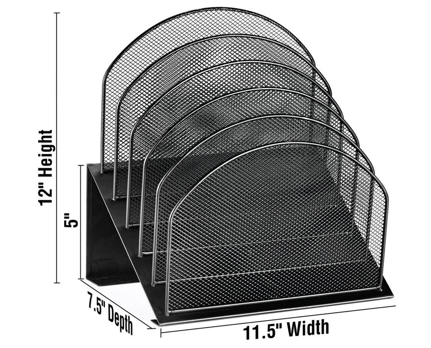 Mesh 5 Slot Desktop Incline Organizer