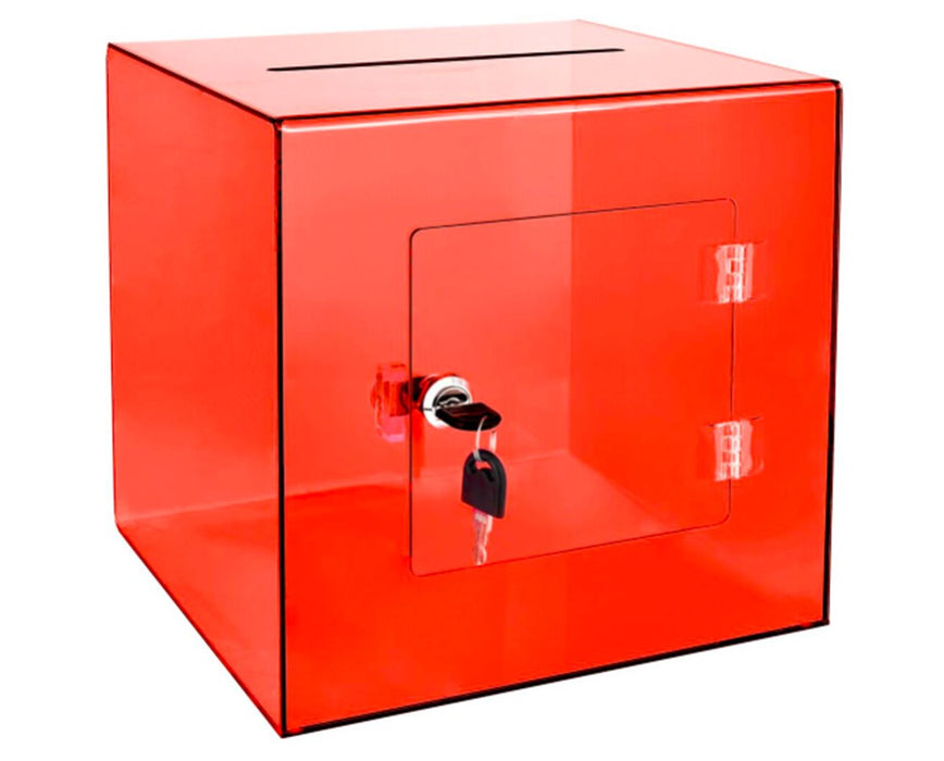 Acrylic Ballot and Donation Box with Easy Open Rear Door