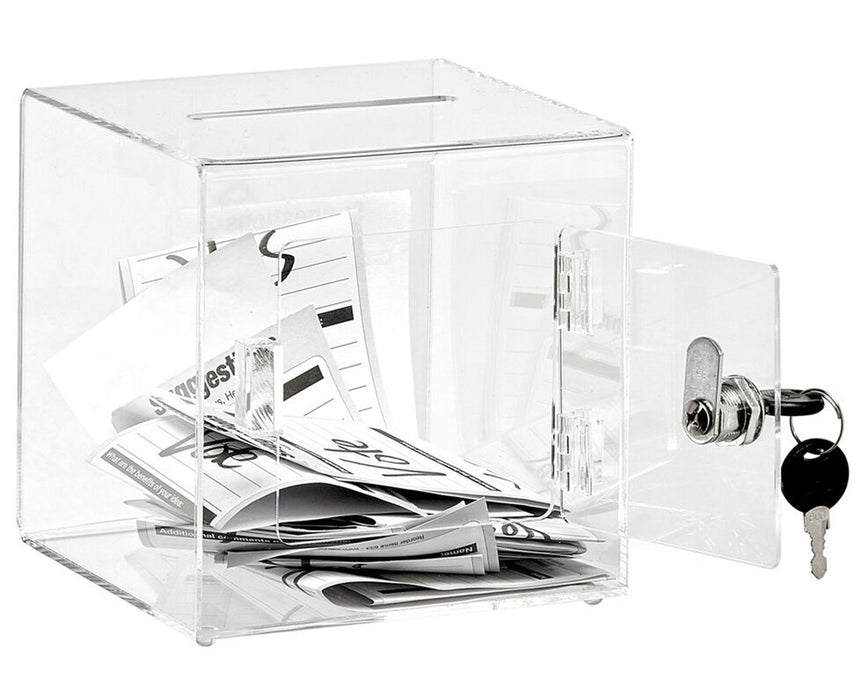 Acrylic Ballot and Donation Box with Easy Open Rear Door