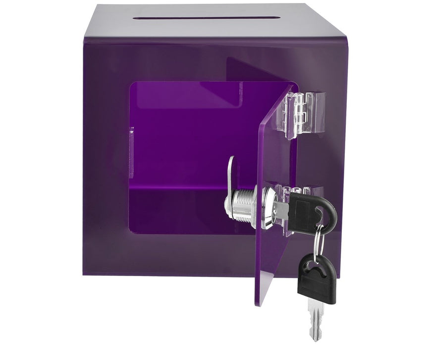 Acrylic Ballot and Donation Box with Easy Open Rear Door