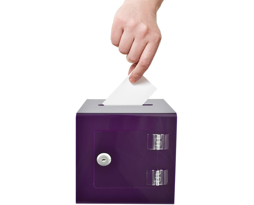 Acrylic Ballot and Donation Box with Easy Open Rear Door
