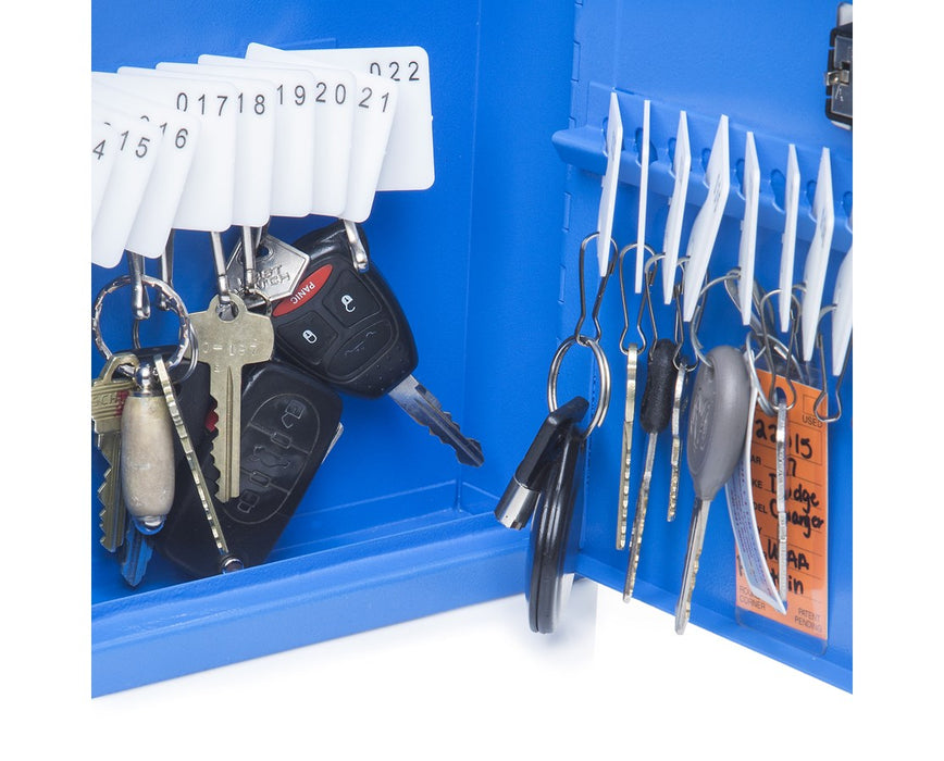 AdirOffice Key Cabinet with Combination Lock, 40 Hooks Blue 682-40-BLU