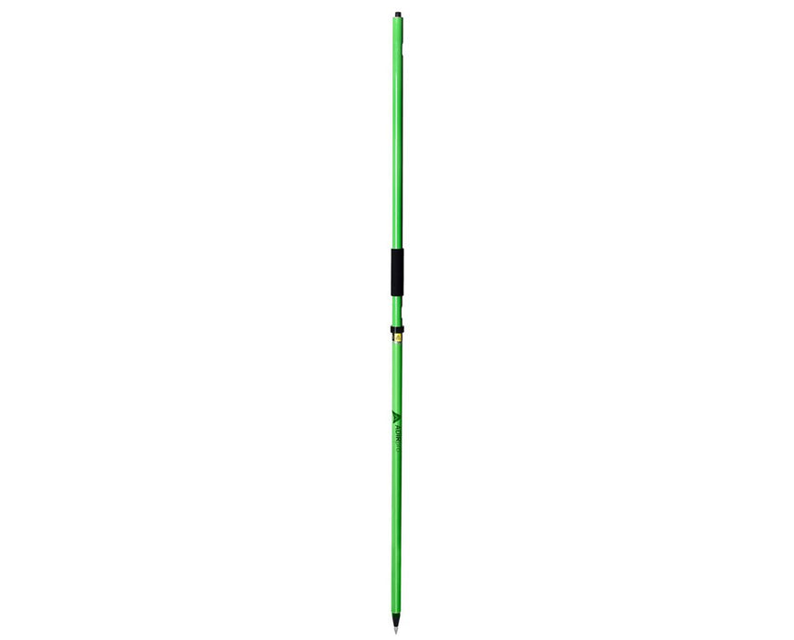 Two-Piece GNSS Aluminum Rover Rod with Cable Slot - Green