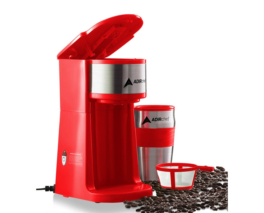 AdirChef Grab N' Go™ Personal Coffee Maker, Red ADI800-01-RED