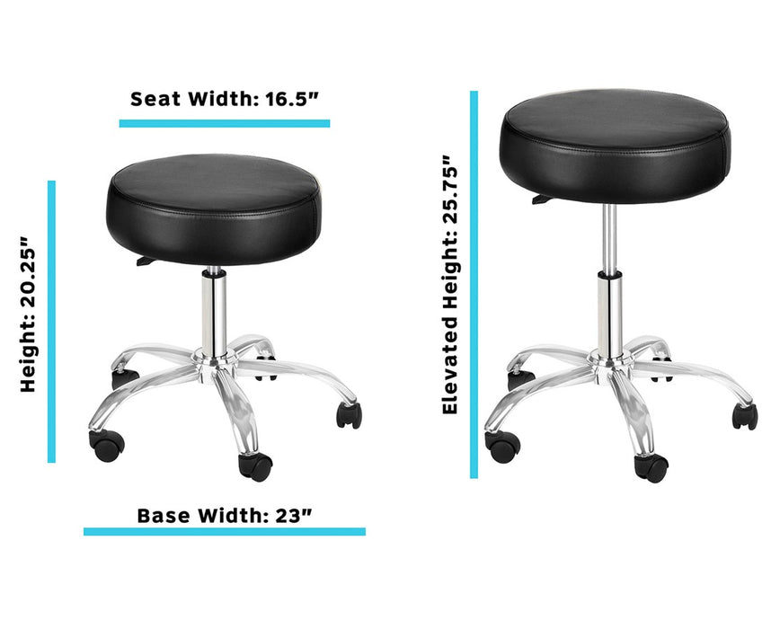 Pneumatic Height Adjustable Lux Exam Stool - Black
