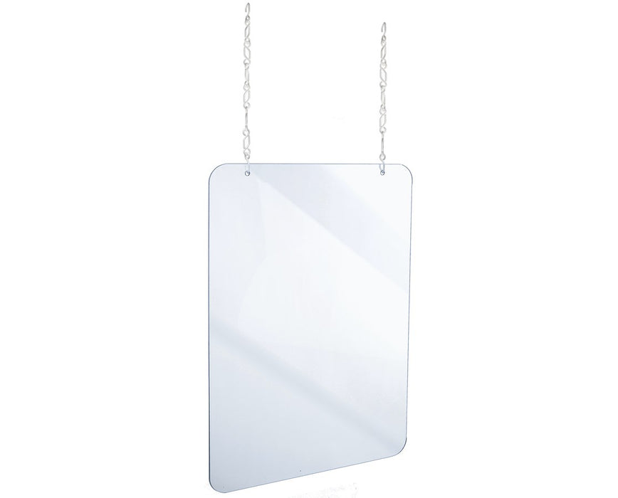 Acrylic Hanging Protective Sneeze Shield - 30" x 36" - 1 ea