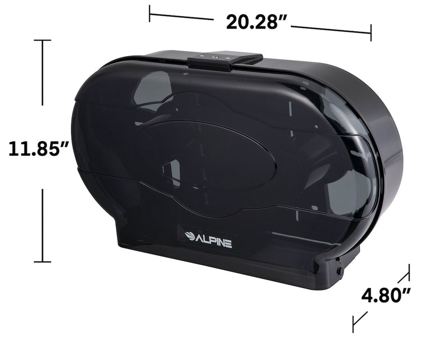 Double Jumbo Roll Toilet Tissue Dispenser, Transparent Black