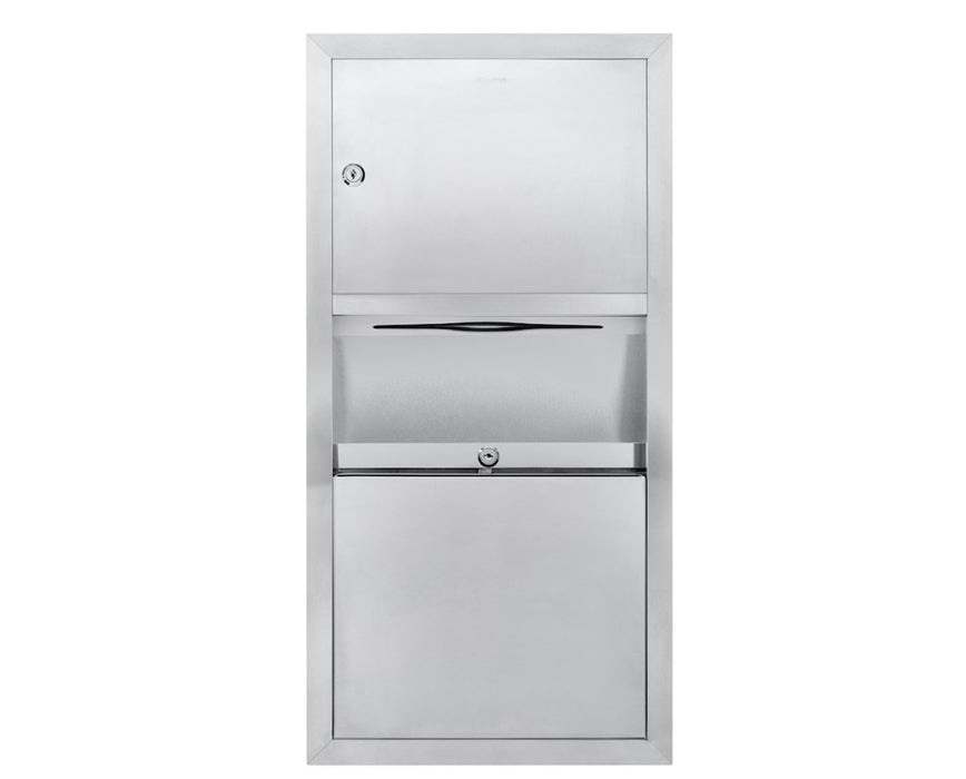 Surface Mount Stainless Steel Paper Towel Dispenser and Waste Receptacle