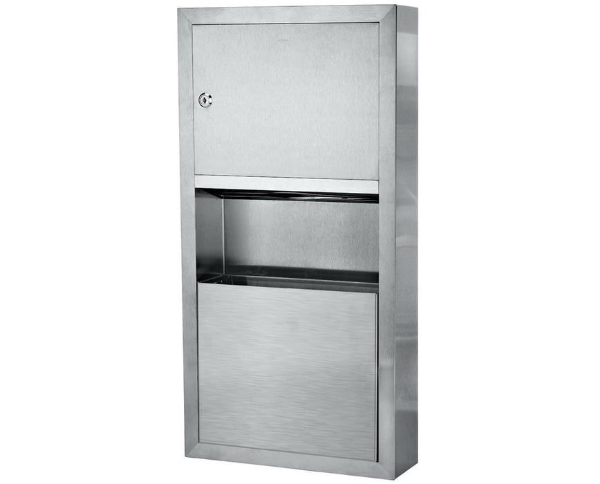 Surface Mount Stainless Steel Paper Towel Dispenser and Waste Receptacle