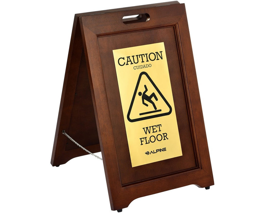 Double-Sided Plated Wet Floor Sign