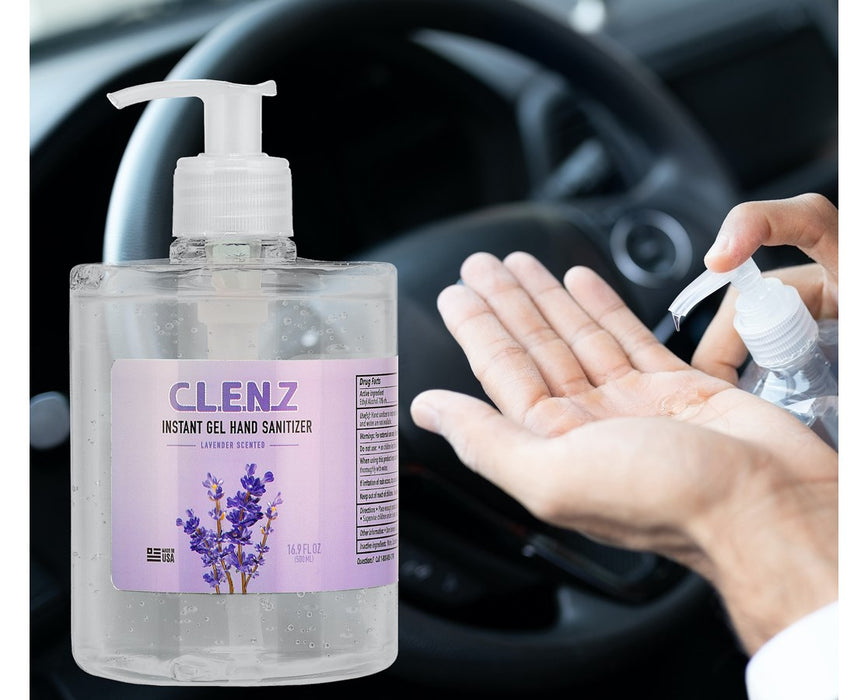 CLENZ Instant GEL Hand Sanitizer with Pump - 16.9 Fl Oz / 6 per Case