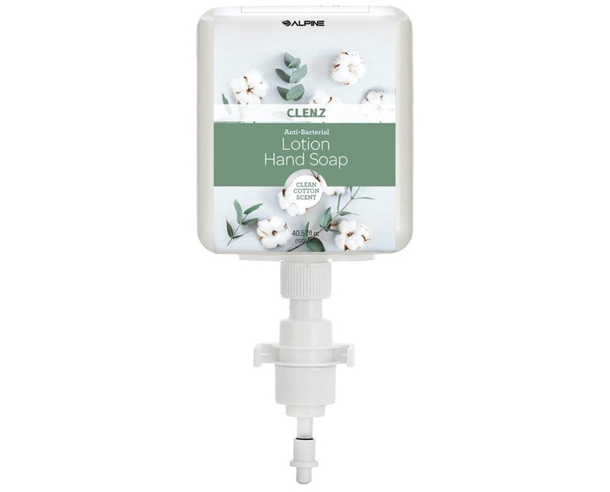 CLENZ Antibacterial Liquid Lotion Hand Soap, Refillable Bottle, 4/cs - Fresh Floral