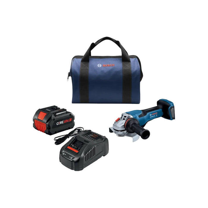 Bosch PROFACTOR™ 18V 5-6 In Angle Grinder w/No Lock-On Paddle Switch & CORE18V Battery | GWS18V-13PB14
