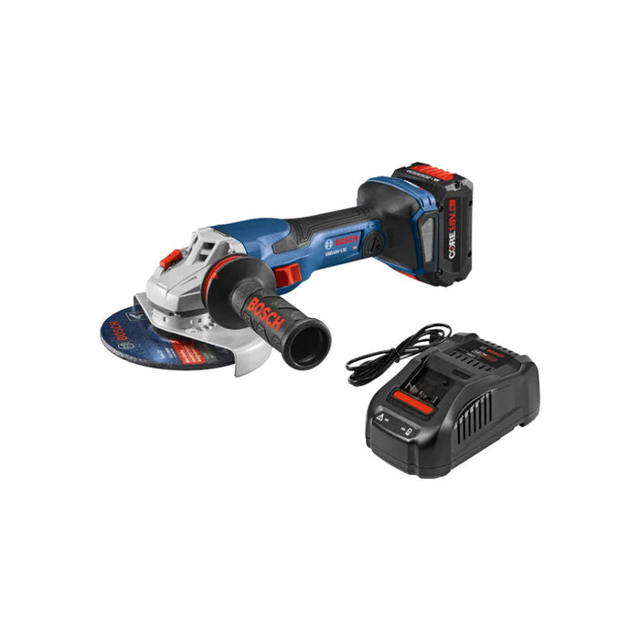 Bosch PROFACTOR™ 18V Connected-Ready 5-6 In Angle Grinder w/Slide Switch & CORE18V 8 Ah Battery | GWS18V-13CB14