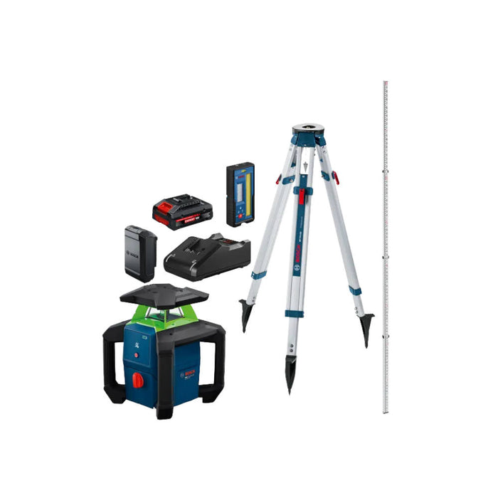 Bosch GRL18V-3-31G Green Beam Rotary Laser Kit with Tripod and Grade Rod | GRL18V-31K