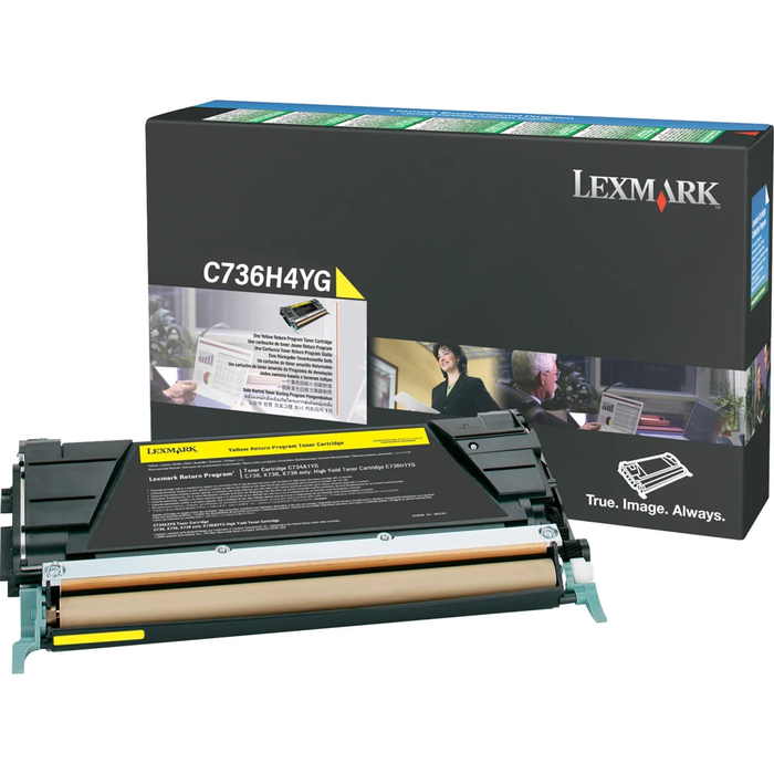 New, Pre-Owned - Lexmark C736H4YG High Yield Yellow Laser Toner Cartridge