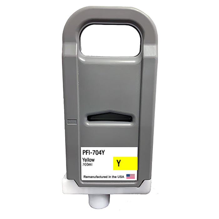 U.S. Remanufactured for Canon PFI-704Y 700ml Yellow Ink Cartridge